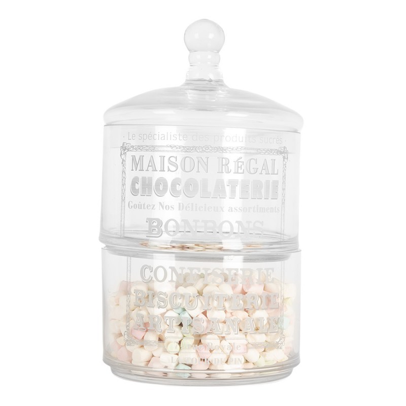 Skleněná dvojitá dóza na bonbóny Chocolaterie - Ø 17*30 cm