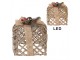 Set 3ks champagne svítící LED dárek - 25*25*30 / 20*20*24 / 15*15*17 cm / 6*AA Clayre & Eef
