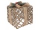 Set 3ks champagne svítící LED dárek - 25*25*30 / 20*20*24 / 15*15*17 cm / 6*AA Clayre & Eef