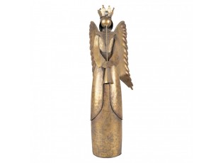 Zlatá antik kovová dekorace anděl Christmas Angel - 20*16*52 cm