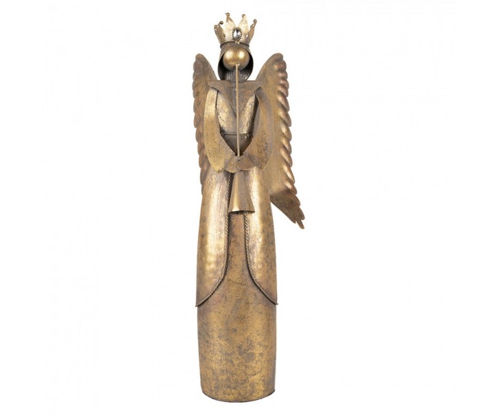 Zlatá antik kovová dekorace anděl Christmas Angel - 20*16*52 cm Clayre & Eef
