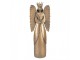 Zlatá antik kovová dekorace anděl Christmas Angel - 17*10*46 cm Clayre & Eef