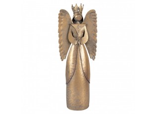 Zlatá antik kovová dekorace anděl Christmas Angel - 17*10*46 cm