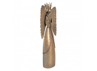 Zlatá antik kovová dekorace anděl Christmas Angel - 17*10*46 cm