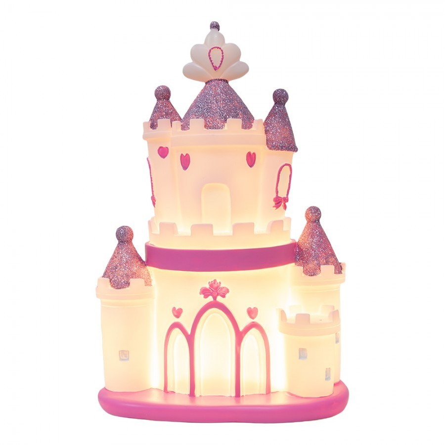 Dětská stolní LED lampička růžový zámek Castle - 23*16*35 cm
