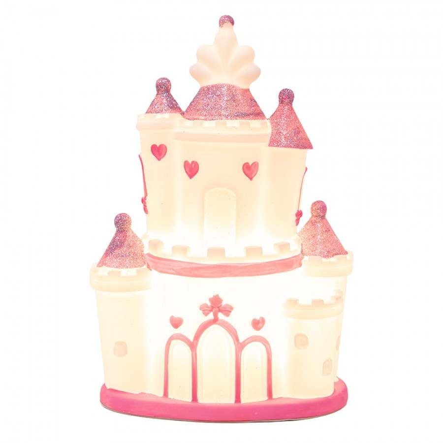Dětská stolní LED lampička růžový zámek Castle - 16*11*24 cm