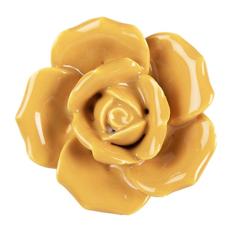 Nábytková úchytka Žlutá růže – Ø 4 cm