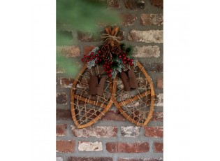 Hnědá antik dekorace sněžnice Snowshoes Vintage - 55*22*5 cm