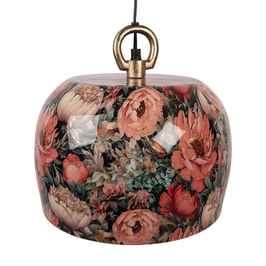 Barevné kovové závěsné světlo s květy Margo - Ø26*25 cm E27/max 1*25W