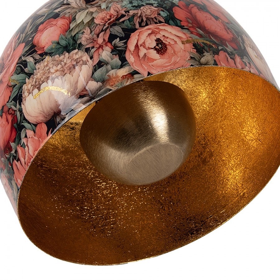 Barevné kovové závěsné světlo s květy Margo - Ø26*25 cm E27/max 1*25W