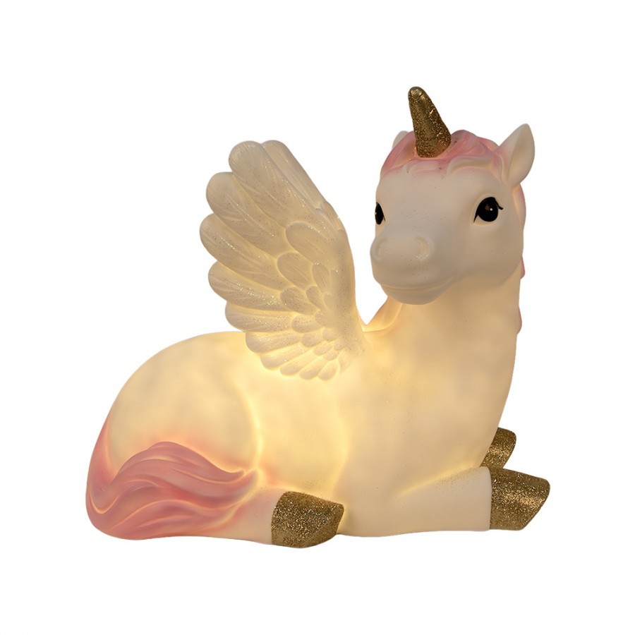 Dětská stolní LED lampička bílý jednorožec Unicorn - 41*25*40 cm