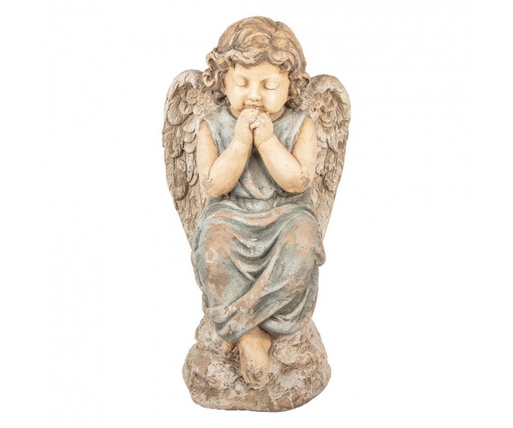 Béžová dekorační antik socha anděla Angel - 32*23*56 cm Clayre & Eef