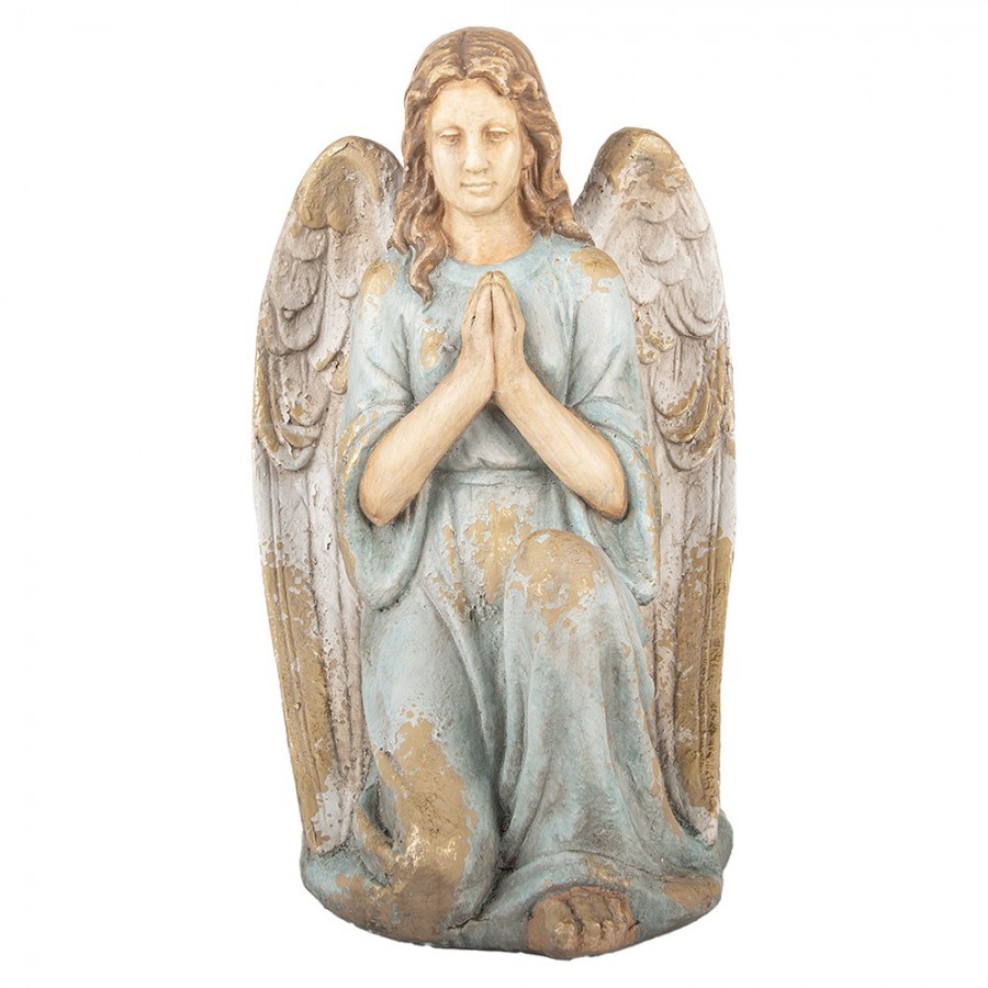 Béžová antik dekorace socha anděl Angel Baroque - 34*36*55 cm