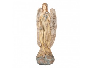 Béžová antik dekorace socha anděl Angel Vintage - 28*22*71 cm