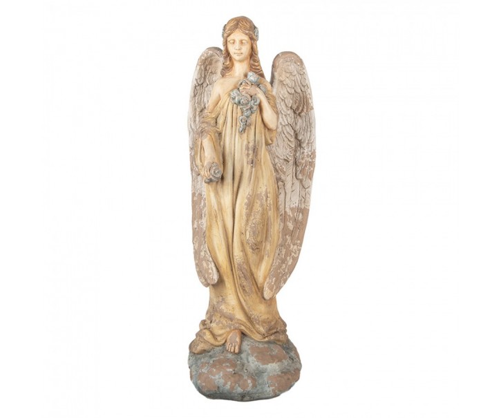 Béžová antik dekorace socha anděl Angel Vintage - 28*22*71 cm Clayre & Eef