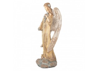 Béžová antik dekorace socha anděl Angel Vintage - 28*22*71 cm
