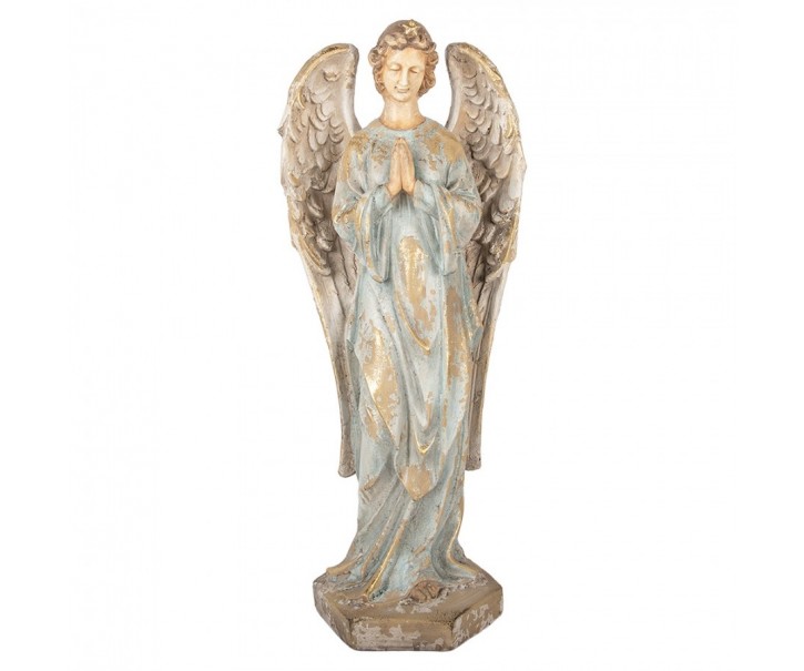 Béžová antik dekorace socha anděl Angel Vintage - 28*20*70 cm Clayre & Eef