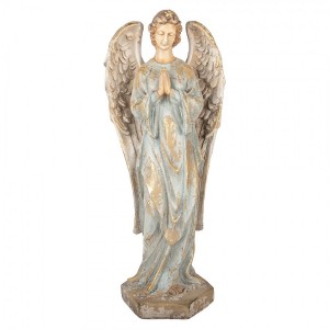 Béžová antik dekorace socha anděl Angel Vintage - 28*20*70 cm