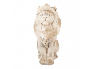 Béžová dekorativní antik socha lva Lion - 50*30*62 cm