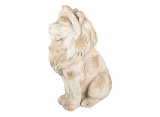 Béžová dekorativní antik socha lva Lion - 50*30*62 cm
