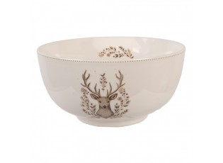 Bowl 500 Ml Beige Porcelain Deer - ? 14*7 cm / 500 ml
