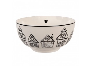 Miska s perníkovými chaloupkami Gingerbread Bliss - Ø 14*7 cm / 500 ml