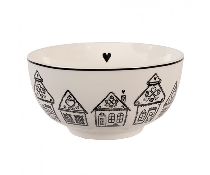 Miska s perníkovými chaloupkami Gingerbread Bliss - Ø 14*7 cm / 500 ml Clayre & Eef
