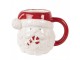 Bílo-červený keramický hrnek Santa Claus- 15*11*11 cm / 500 ml Clayre & Eef