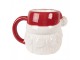 Bílo-červený keramický hrnek Santa Claus- 15*11*11 cm / 500 ml Clayre & Eef
