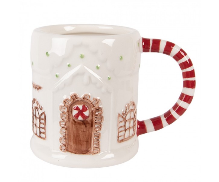 Mug Gingerbread House 400 Ml White Ceramic - 14*9*10 cm / 400 ml Clayre & Eef