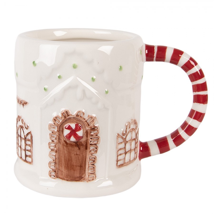 Mug Gingerbread House 400 Ml White Ceramic - 14*9*10 cm / 400 ml
