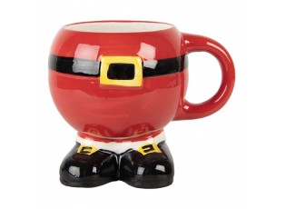 Červený keramický hrnek Santa Claus - 14*11*11 cm / 400 ml