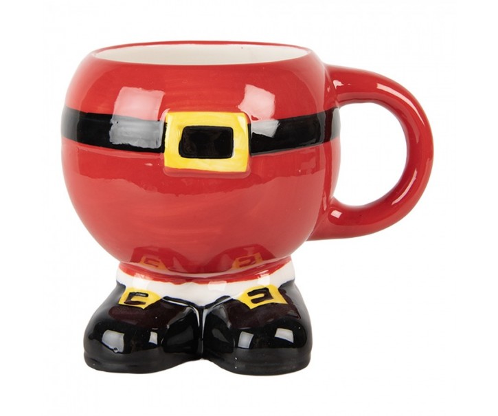Červený keramický hrnek Santa Claus - 14*11*11 cm / 400 ml Clayre & Eef