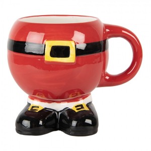 Červený keramický hrnek Santa Claus - 14*11*11 cm / 400 ml
