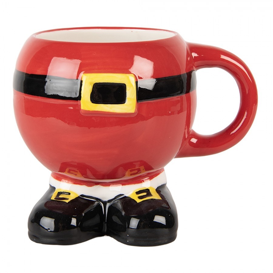 Červený keramický hrnek Santa Claus - 14*11*11 cm / 400 ml