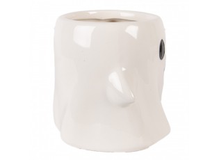Bílý keramický hrneček Ghost - 14*9*10 cm / 350 ml
