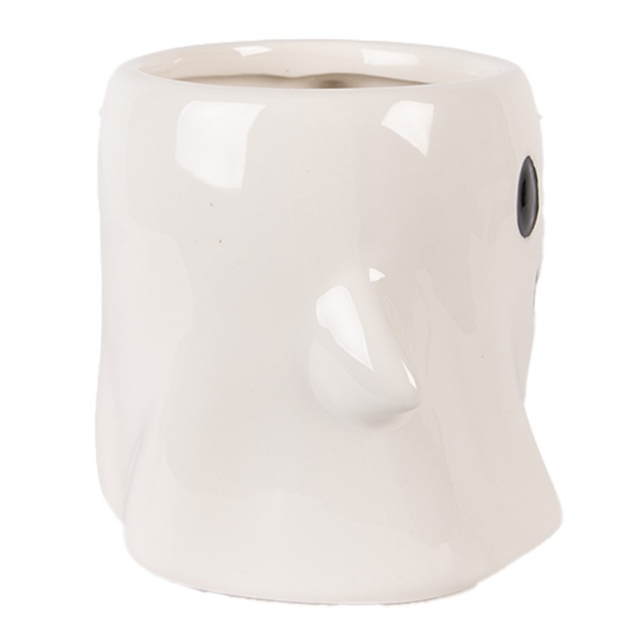 Bílý keramický hrneček Ghost - 14*9*10 cm / 350 ml