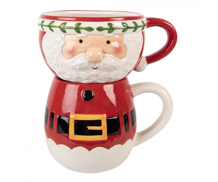 Červený keramický hrnek Santa Claus - 15*12*17 cm / 400 ml / 500 ml Colmore by Diga