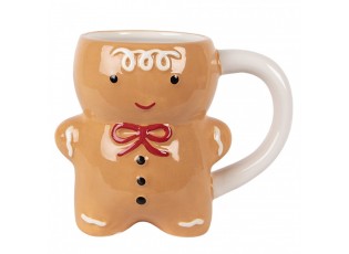 Hnědý keramický hrnek Perníček Gingerbread - 14*8*11 cm / 300 ml