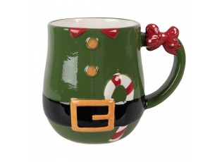 Zelený keramický hrnek Santa Claus - 13*9*10 cm / 400 ml