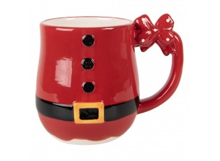Červený keramický hrnek Santa Claus - 13*9*11 cm / 400 ml
