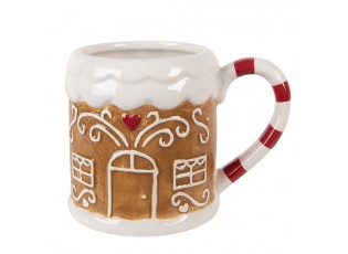 Hnědý hrnek perníková chaloupka Gingerbread - 14*10*10 cm / 350 ml