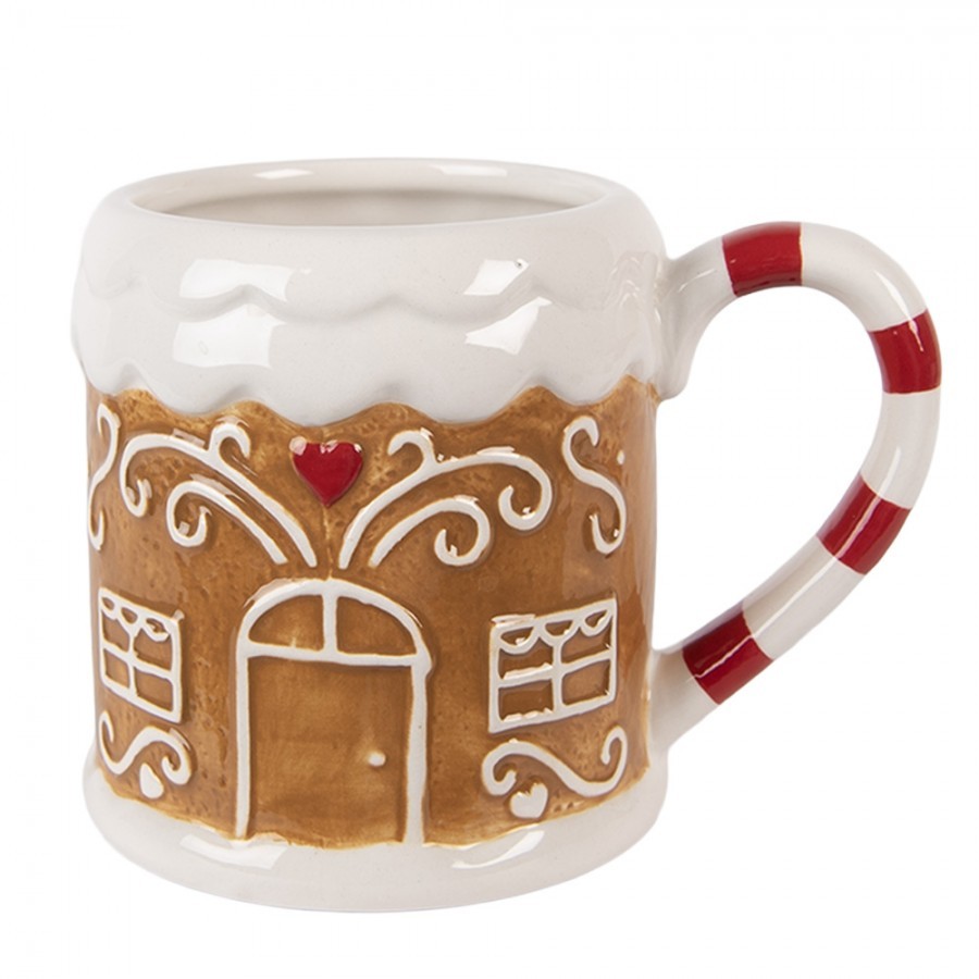 Hnědý hrnek perníková chaloupka Gingerbread - 14*10*10 cm / 350 ml