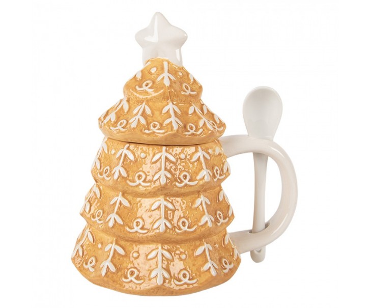 Mug Christmas Tree 350 Ml Brown Ceramic - 16*12*18 cm / 350 ml Clayre & Eef