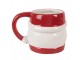 Bílo-červený keramický hrnek Santa Claus - 13*10*9 cm / 300 ml Clayre & Eef