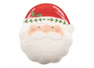 Keramický talířek s miskou ve tvaru vousů hlava Santa Claus - 29*26*5 cm