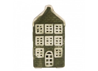 Zelený keramický LED domek Lamont - 4*4*8 cm