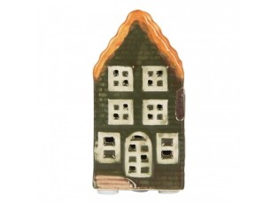 Zelený keramický LED domek Lamont - 4*4*8 cm