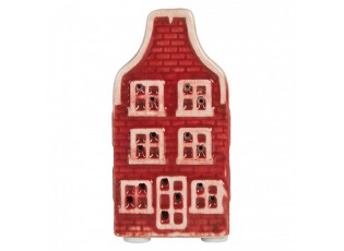 Červený keramický LED domek Lamon - 4*4*8 cm