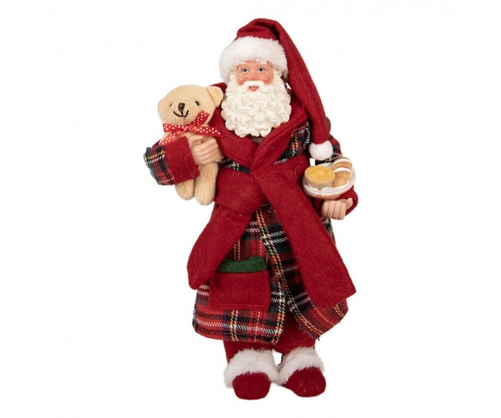 Christmas Decoration Figurine Santa Claus 16x11x28 Cm Red Plastic - 16*11*28 cm Clayre & Eef